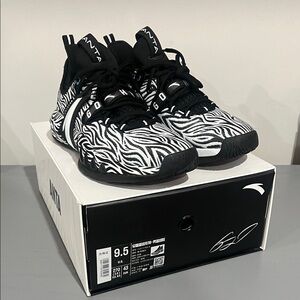 Anta GH2 Black & White Zebra Print Basketball Shoes
